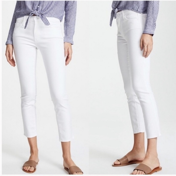 MOTHER Denim - Mother the looker ankle crop white jeans